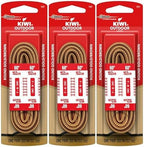 KIWI Outdoor Round Gold/Brown Boot Laces, 60 Inch, 3 Pack (3 Pairs) for Hiking, Work and Outdoor Boots