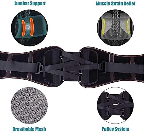 King of Kings Lower Back Brace Pain Relief with Pulley System - Lumbar Support Belt for Women and Men - Adjustable Waist Straps for Sciatica, Spinal Stenosis, Scoliosis or Herniated Disc - Medium