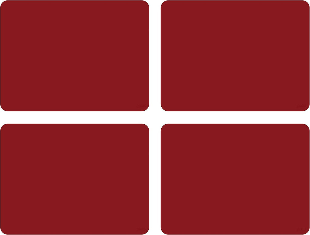 GASARÉ, Placemats Set of 4, Silicone Placemats, Table Mats, Non-Slip, Easy to Clean, Heat Resistant, Flexible, 20% Thicker, 16 x 12 inches x 1.1mm, Red