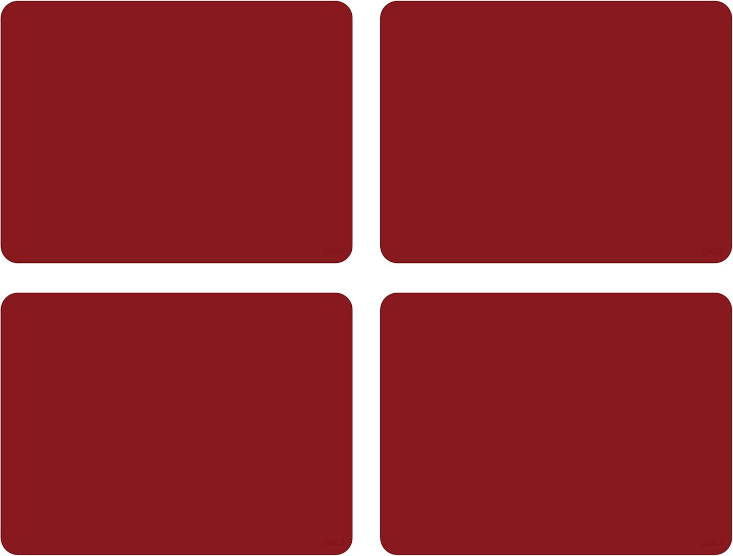 GASARÉ, Placemats Set of 4, Silicone Placemats, Table Mats, Non-Slip, Easy to Clean, Heat Resistant, Flexible, 20% Thicker, 16 x 12 inches x 1.1mm, Red