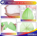 OKKEAI 30L Trash Bags 8 Gallon Medium Garbage Bags Thicker 0.98 MIL Trash Can Liners Bags Wastebasket Liners for Kitchen,Office, Lawn,Garden, Patio,60 Count (Fits 7 8 9 10 Gallon Bins)