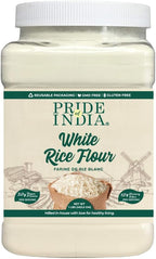 Pride of India- White Rice Flour 1 lbs (454 gm) Mild Slightly Sweet Neutral Taste Freshly Milled in Small Batches | Used for Cooking Baking Coating Thickening | Vegan, Gluten Free