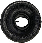 Potreba Tire & Inner Tube Set 4.10/3.50-4 (Fits 3.00-4) — 10" Pneumatic Wheel Kit for Wheelbarrow, Hand Trolley, 4" Rim