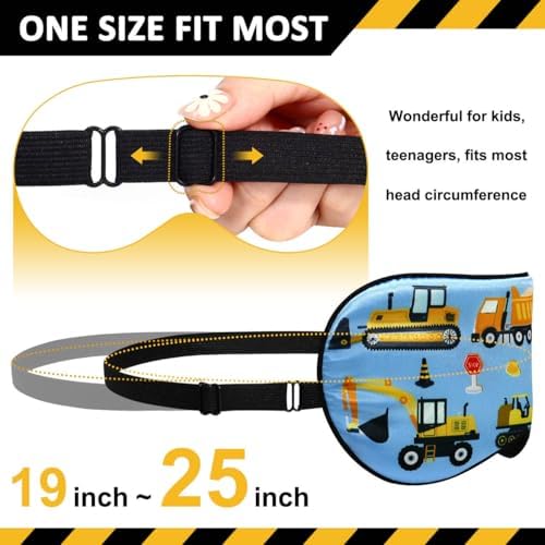 2 Pcs Sleep Mask,Construction Vehicles Masks with Adjustable Buckle for Sleeping,Soft Eye Masks for Sleep,Blackout Sleep Mask for Kids Teens Home Travel Party Game Eye Cover Blindfold