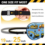 2 Pcs Sleep Mask,Construction Vehicles Masks with Adjustable Buckle for Sleeping,Soft Eye Masks for Sleep,Blackout Sleep Mask for Kids Teens Home Travel Party Game Eye Cover Blindfold
