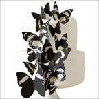 Edible Butterflies Assorted Size Premium Crafted Made in the USA - Cake and Cupcake Toppers, Decoration (Black)