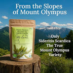 My Land Organic Greek Mountain Tea (Sideritis Scardica) – Loose Leaf Ironwort Handpicked on Mount Olympus, Greece, 1.76oz (50g) | Organic Caffeine-Free Herbal Tea with Floral & Earthy Notes