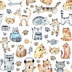 20 Multi-Coloured Cat Motif Disposable Napkins, 3-Ply, 33 x 33 cm (Unfolded), 16.5 cm (Folded), Paper, Perfect for Table Decoration, Parties, Events, and Decoupage