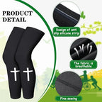 Skylety 2 Pairs Faith Cross Compression Leg Sleeve Religious Jesus Full Length Leg Sleeves for Footall Basketball Cycling