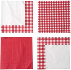 Hammont Gingham Napkins – Red & White Checkered Disposable Paper Napkins - Picnic BBQ Party Supplies - Birthday | Backyard | Picnic Decorations (80 Pack)