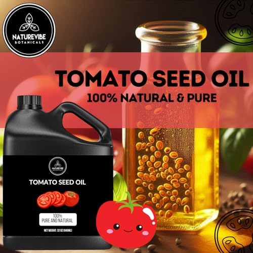 Naturevibe Botanicals Tomato Oil 32 Ounces | 100% Pure and Natural | Great for Skin Care and Hair Care