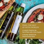 TruffleHunter - Black & White Truffle Oil Set - Extra Virgin Olive Oil for Cooking & Seasoning - 8.45 Oz X2