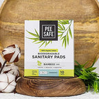 Pee Safe Biodegradable Overnight Sanitary Pads - Organic Cotton & Bamboo Pulp (Pack of 10) | Biodegradable Disposable Bags