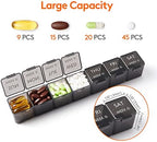 Lifewit Monthly Pill Organizer, 28 Day Pill Box, 4 Weeks One Month Vitamin Cases, Large Compartments Medicine Organizer for Fish Oils, Supplements, 56 Grids, Black