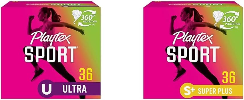 Playtex Sport Tampons, Ultra Absorbency, 36ct and Super Plus Absorbency, 36ct Bundle
