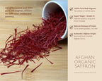 Afghan Organic Saffron – Premium Super Negin Grade A | Hand-Harvested Deep Red Threads with Rich Aroma & Strong Color for Cooking, Tea & Wellness