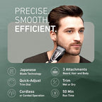 Panasonic Multi-Groomer Electric Beard Trimmer for Men, Men’s Trimmer for Beard, Hair and Body, 39 Trim Length Settings with 3 Attachments, Corded/Cordless Operation – ER-GB80-S (Silver)