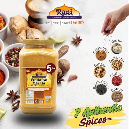 Rani Vindaloo Curry Masala Indian Spice Blend 80oz (5lbs) 2.27kg Bulk PET Jar ~ All Natural | Salt Free | Vegan | Gluten Friendly| NON-GMO | No colors | Indian Origin