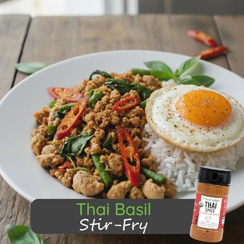 FreshJax Organic Thai Spice Powder – 5.2 oz Plant‑Based Seasoning Blend, Non‑GMO, Gluten‑Free, Keto, Paleo, Kosher—No Preservatives—Flavorful Thai Curry & Stir‑Fry Seasoning