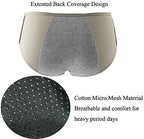 Teenager Girl's Breathable Cotton Period Panties Pack of 4pcs Menstrual Heavy Flow Leak-Proof Underwear Briefs (Small, Style1)