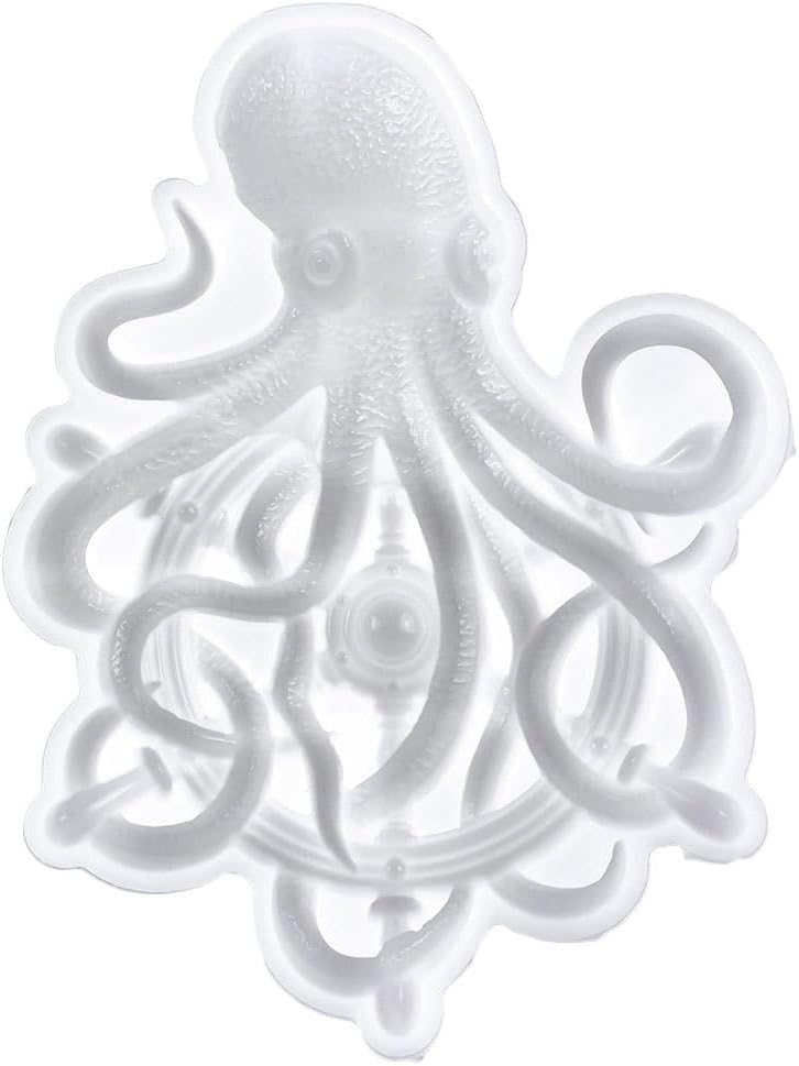 TEHAUX Octopus Silicone Mold for Epoxy Resin Crafts 3D Ocean Animal Casting Mold DIY Art Projects 8.39X6.30X0.87 Inches