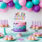 Tiger Happy Birthday Cake Topper Rainbow Tiger Cake Pick Realistic Jungle Animal Cake Decorations for Boys Girls Birthday Party Supplies