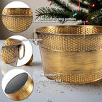 Metal Ice Bucket Galvanized Beverage Tub,Drink Buckets Large Cooler for Wine Beer Champagne Cocktails for Catering, Bars, Parties, Outdoor Events(Copper-1PC)