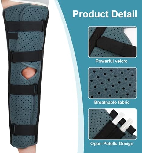 Knee Immobilizer Leg Brace Stabilizer for Post Surgery Recovery,Knee Fractures,Instability, ACL,MCL,Meniscus Tear,Arthritis,Displacement Recovery,23.5" Length Universal