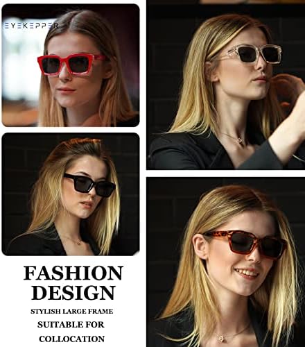 Eyekepper 4-packing Bifocal Sunglasses for Women Reading under the Sun Stylish Bifocal Readers Tinted Lens Oversize +2.50