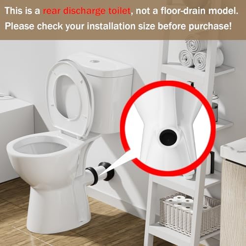 SUPERFLO Rear Outlet Toilet With 19 Inch Tall Toilet Bowl & Tank, High Toilets For Seniors With Rear Discharge-Includes Extension Pipe