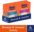 BEN'S ORIGINAL Ready Rice Basmati and Jasmine Rice Variety Pack, Easy Dinner Sides, 8.5 OZ Pouch (Pack of 6)