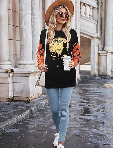 FRYAID Halloween Sweatshirt Women Cute In My Spooky Season Era Ghost Graphic Shirt Halloween Sweater Long Sleeve Pullover Top