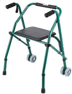 Folding Roller Walking Frame with Armrests and Seats, Height Adjustable Aluminum Alloy Two-Wheeled Walker for Elderly and Elderly Walker
