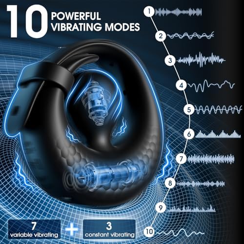 Vibrating Cock Ring Sex Toys - Adjustable Penis Ring Vibrator Clitoral Stimulator with Flexible Bulb 10 Vibrations for Clit Testicles Stimulation, APP Control Male Couples Adult Sex Toys for Men Women