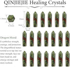 QINJIEJIE Dragon Blood 20 PCS Healing Crystals Stones Sets Wands Bulk Natural Pocket Crystal Towers Assorted Pointed Reiki Gemstones Polished Energy Meditation Chakra Gifts for Women Men
