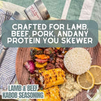 Lamb & Beef Kabob Seasoning | Authentic Gourmet Spice Blend | All Natural, Non GMO | Hand Made, Small Batch | Made in USA | Artisanal Kabob & Meat Rub | GLP-1 Friendly | No MSG, Gluten, Artificial Anything | Magnetic Tin | Gustus Vitae