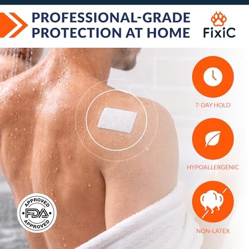Fixic Transparent Film Dressing - 14 PCS 4 x 5 in - Large Waterproof Bandages for Swimming, Showering, Post Surgical - Perfect as Tattoo Aftercare Bandage - Premium Waterproof Tape for Skin!