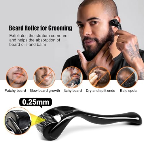 RAFFIN Beard Growth Kit, Beard Growth Oil (2Oz) w/3 X Thickening Biotin & Castor Oil for Spot/Patchy Beard, Achieve Fuller, Thicker, Healthier Beard, Birthday Gifts for Men Him Boyfriend Husband Dad