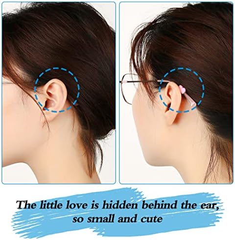 15 Pairs Silicone Eyeglasses Retainer, Eyewear Ear Grip Ear Hooks Anti-Slip Holder Eyeglasses Stoppers Temple Tips For Eyeglasses, Sunglasses, Reading Glasses (Pink LOVE)