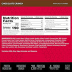 BSN Protein Crisp Bar, Chocolate Crunch, 20 Gram Protein Snack Bars with Whey and Fiber, Gluten-Free Crunchy Energy Bars for Workout, Fitness, On-the-Go, 12 Count
