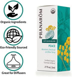 Pranarom - Peace Essential Oil Blend (5ml) - Lavender, Rosemary, Clary Sage, Pine, Cedarwood, Cardamom - 100% Pure Essential Oil for Calming & Soothing Clarity | USDA and ECOCERT Certified Organic