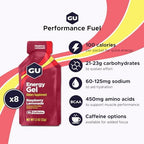GU Energy Original Sports Nutrition Energy Gel, 8-Count, Vegan, Gluten-Free, Kosher, and Dairy-Free On-The-Go Energy for Any Workout, Raspberry Lemonade