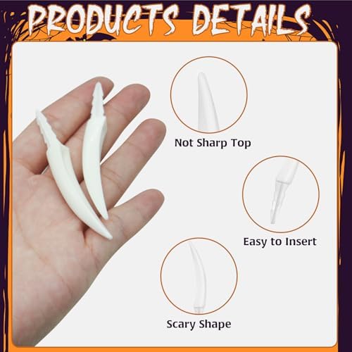 16pcs Halloween pumpkin teeth decorations,Halloween plastic fake pumpkin teeth,Halloween monster teeth pumpkin fangs decoration kit