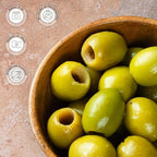 Premium Pitted Green Olives from Israel - 19 oz Canned Olives for Salads, Pizzas, Appetizers & Mediterranean Dishes, No Preservatives