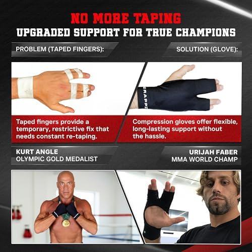 Grappz Finger Support Athletic Compression Gloves – Athletic Buddy Tape & Trigger Finger Splint Alternative – Finger Sleeve & Brace, Arthritis Pain Relief & Joint Stabilizer for All Sports, Unisex S