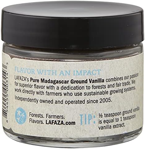 Lafaza All Natural Madagascar Bourbon Pure Ground Vanilla Bean Powder, 1oz
