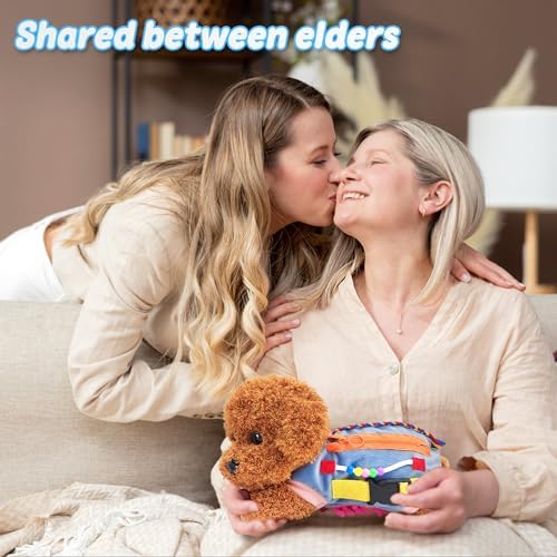 Fidget Blanket for Seniors with Dementia, Sensory Blanket for Dementia/Alzheimer’s Patients, Anxiety Relief, Keep Hands Busy and Stimulates Brain Activity