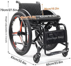 Foldable Ultra Lightweight Sports Wheelchair,Transport Wheelchairs,Portable All-Terrain Self Propelled Aluminum Alloy Manual Wheel Chair with Anti-Tipper,Load Capacity 220 Lbs(Black A)