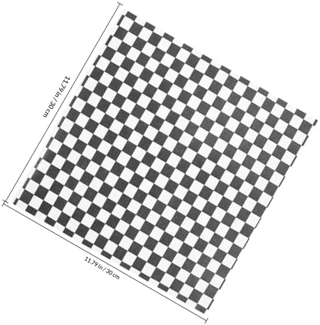 BESTonZON Checkered Food Grade Wrapping Paper 30x30cm 100 Sheets Oil-proof Greaseproof Parchment Sheets for Sandwich, Candy, Cake, Cheese, Baking and Food Basket Liners