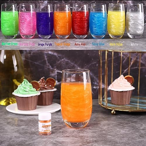 Orange Luster Dust Edible, Sujoygar Edible Glitter for Cocktails, 4g Shimmer Powder Drinks Glitter Edible Dust for Cake Decorating Chocolate Strawberrie Cupcake Baking Fondants Halloween Drinks